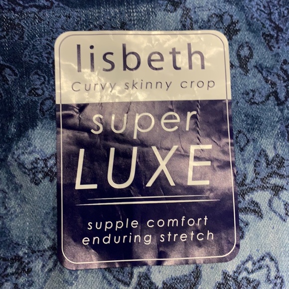 Bandolino Lisbeth Skinny Jeans Denim Curvy Crop Super Luxe Paisley Women’s 10 - Picture 6 of 11